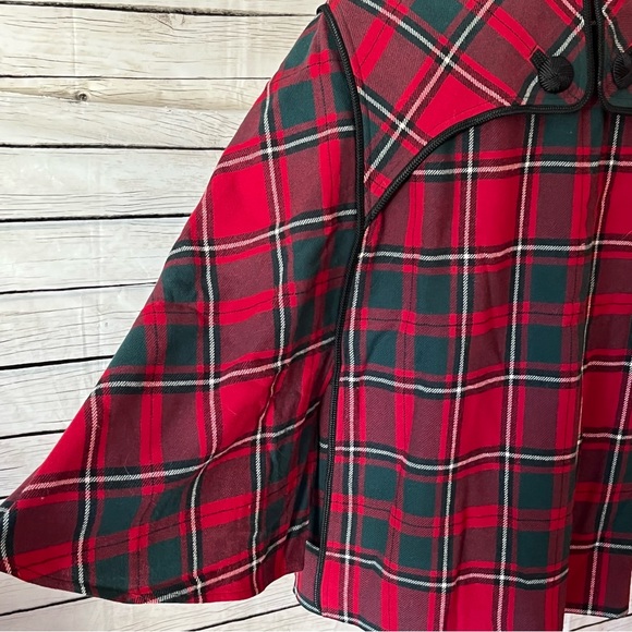 Pendleton Plaid Wool Capelet Poncho Jacket Size XL - Picture 9 of 13